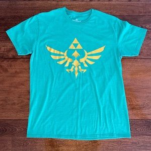 Mens Zelda Graphic T-shirt Green Large